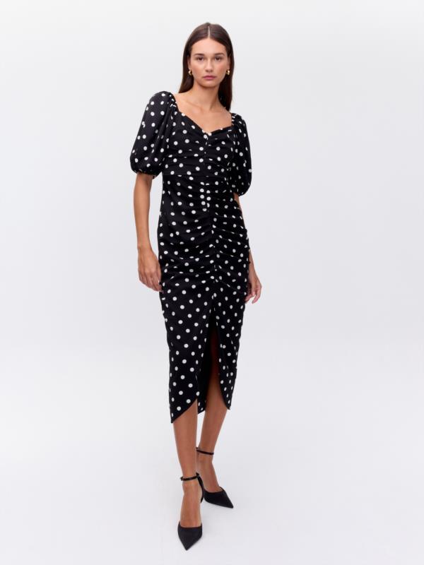 MIOH VESTIDO SPIRIT DOTS, VESTIDO DRAP MANGA CORTA DOTS