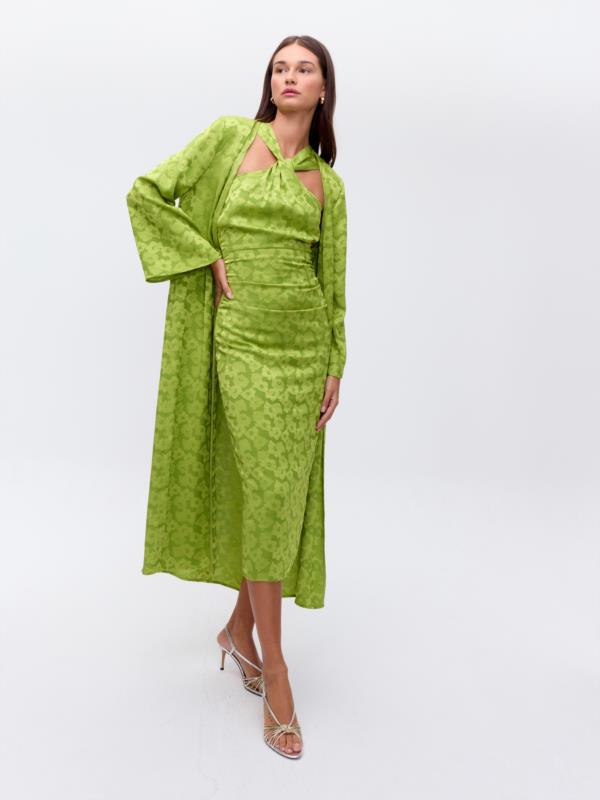 MIOH PALMERA LIMA, KAFTAN DE JACQUARD DE FLORES