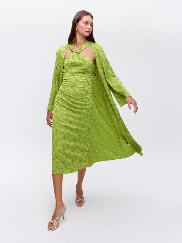 MIOH PALMERA LIMA, KAFTAN DE JACQUARD DE FLORES