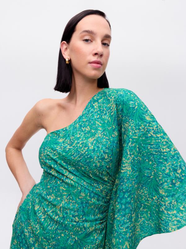 MIOH VESTIDO ECLIPSE SELVA VESTID ASIMETRICO MANGA  CAPA PRINT