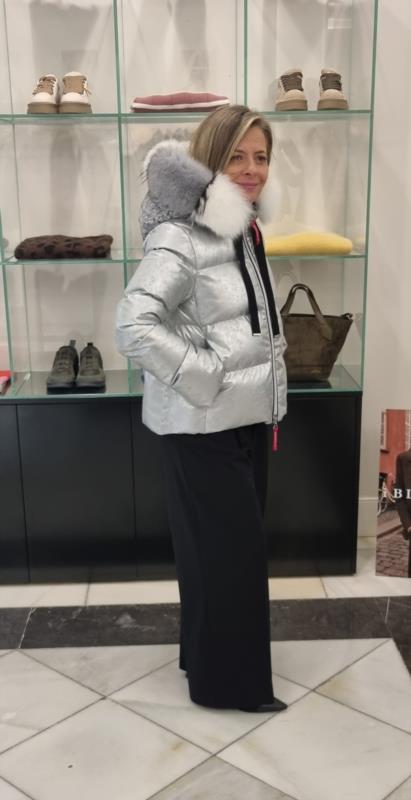 DICHI PARKA MYNDI SILVER BLUE FOX RAYAS PLATEADA