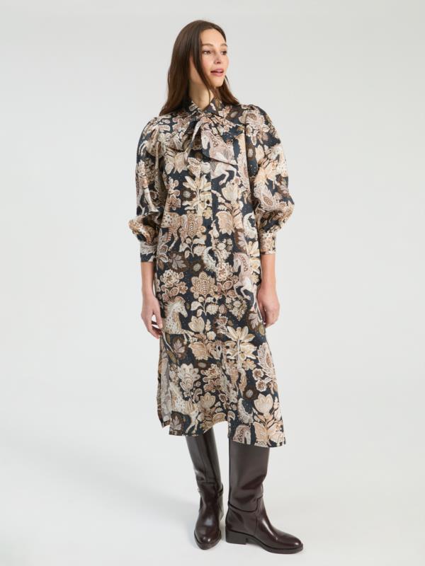 VILAGALLO VESTIDO REESE CABALLOS MARINO ALGODON