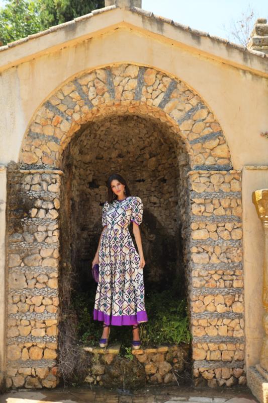 PANAMBI VESTIDO PAMPA REMATE TAFETAN MORADO