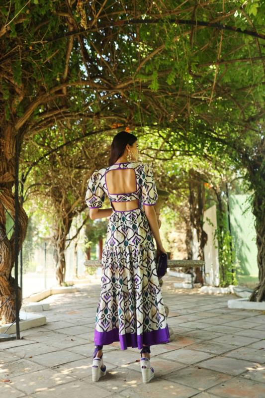 PANAMBI VESTIDO PAMPA REMATE TAFETAN MORADO