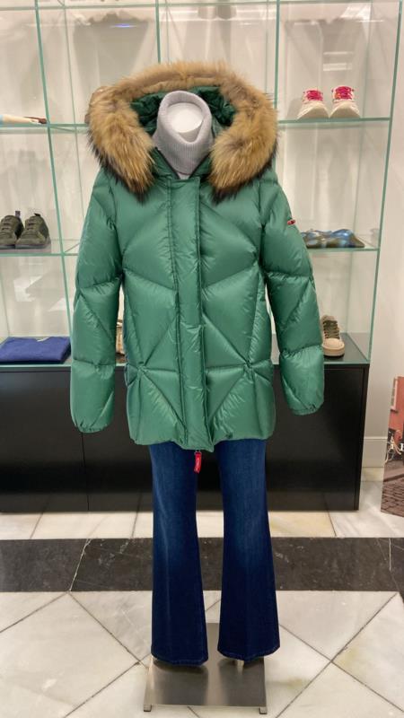 DICHI PARKA FATIMA RACOON NATURAL COLOR VERDE