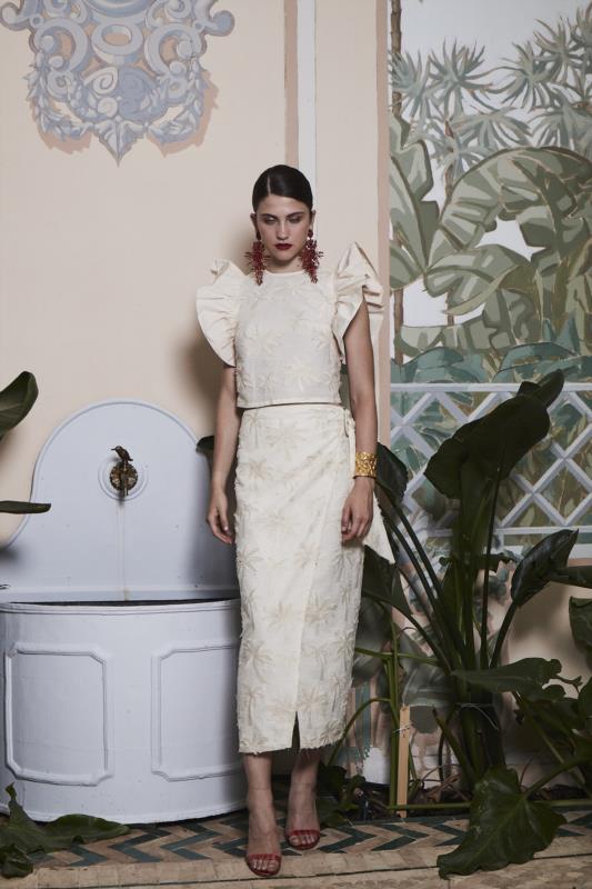 PANAMBI FALDA PAREO CON APLIQUE LAZADA PALMERAS