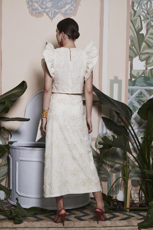 PANAMBI FALDA PAREO CON APLIQUE LAZADA PALMERAS